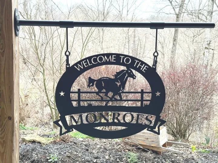 Metal sign hanger for signs, modern sign hanger, sign not included