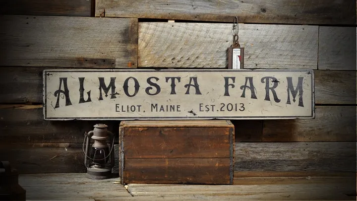 Custom Farm Sign, Wood Farm Sign, Family Farm Sign, Est Date Wall Decor Sign - Rustic Hand Made Vintage Personalized Wooden Signs For Decor