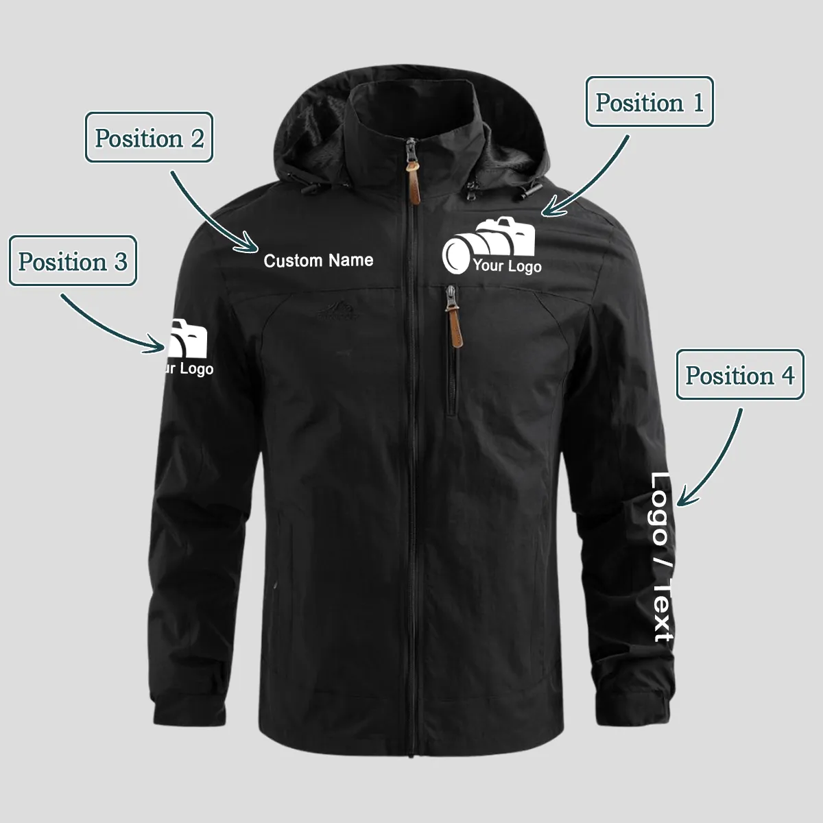 Personalized Photography Custom Your Logo Waterproof Outdoor Jacket BLCT171124A1